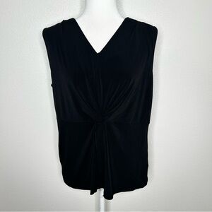 ALFANI Womens Black V-Neck Sleeveless Front Twist Tank Top Blouse Size PXL EUC